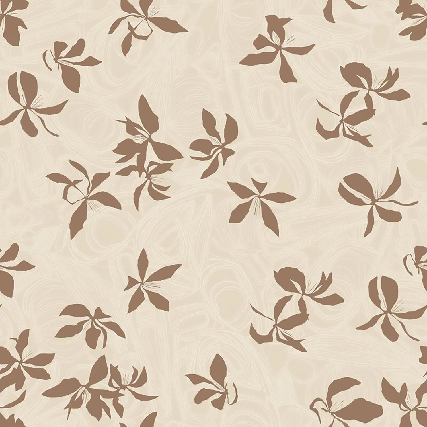 Floating Petals Mauve, White and Tan