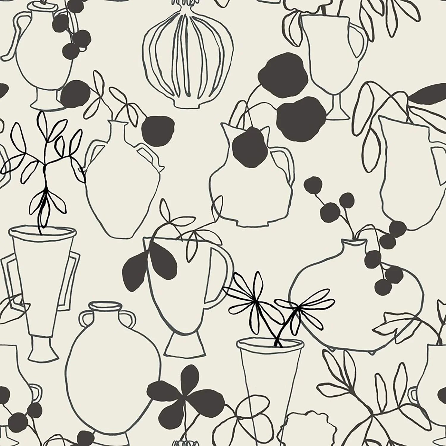 Flower Vases Off White/Black