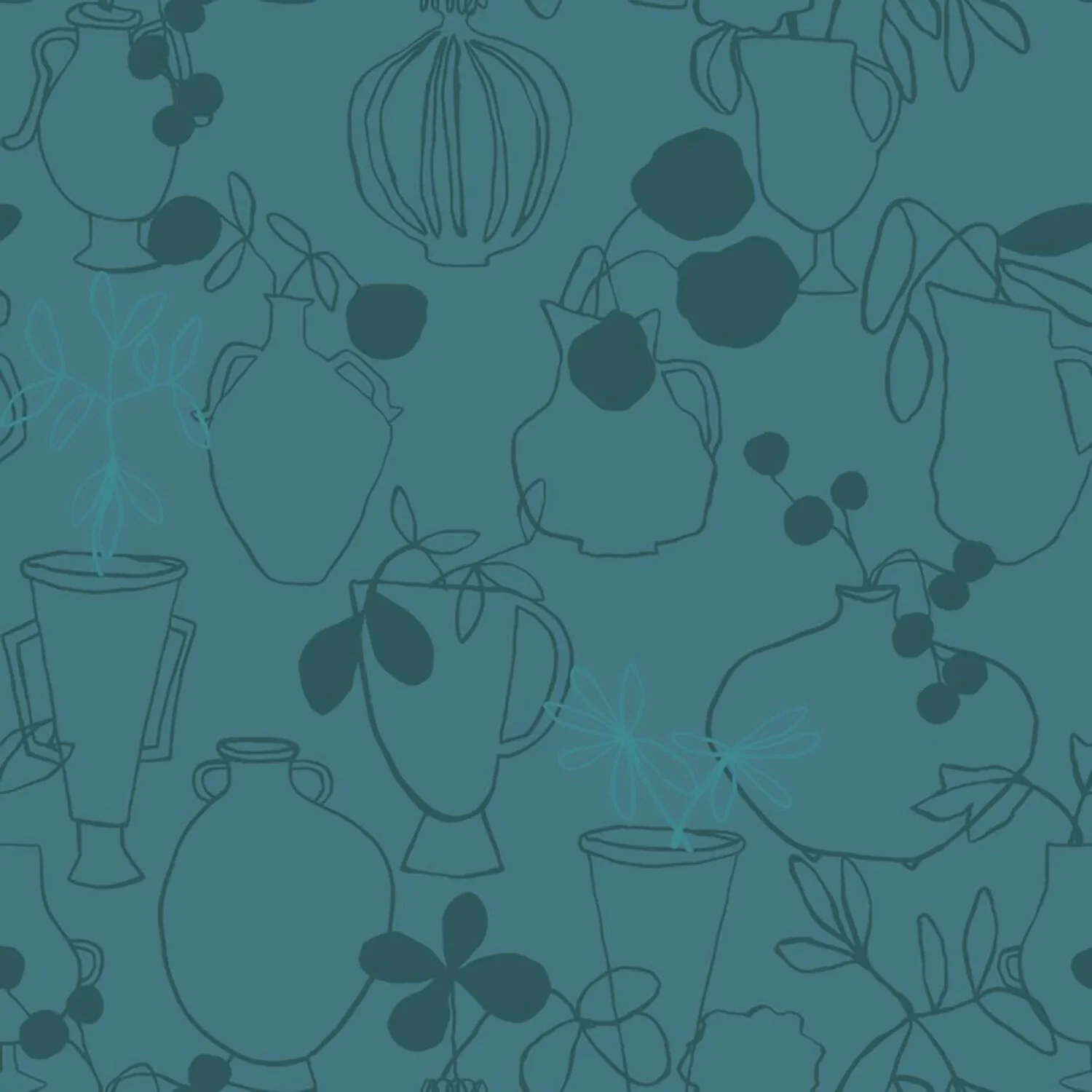 Flower Vases Deep Teal