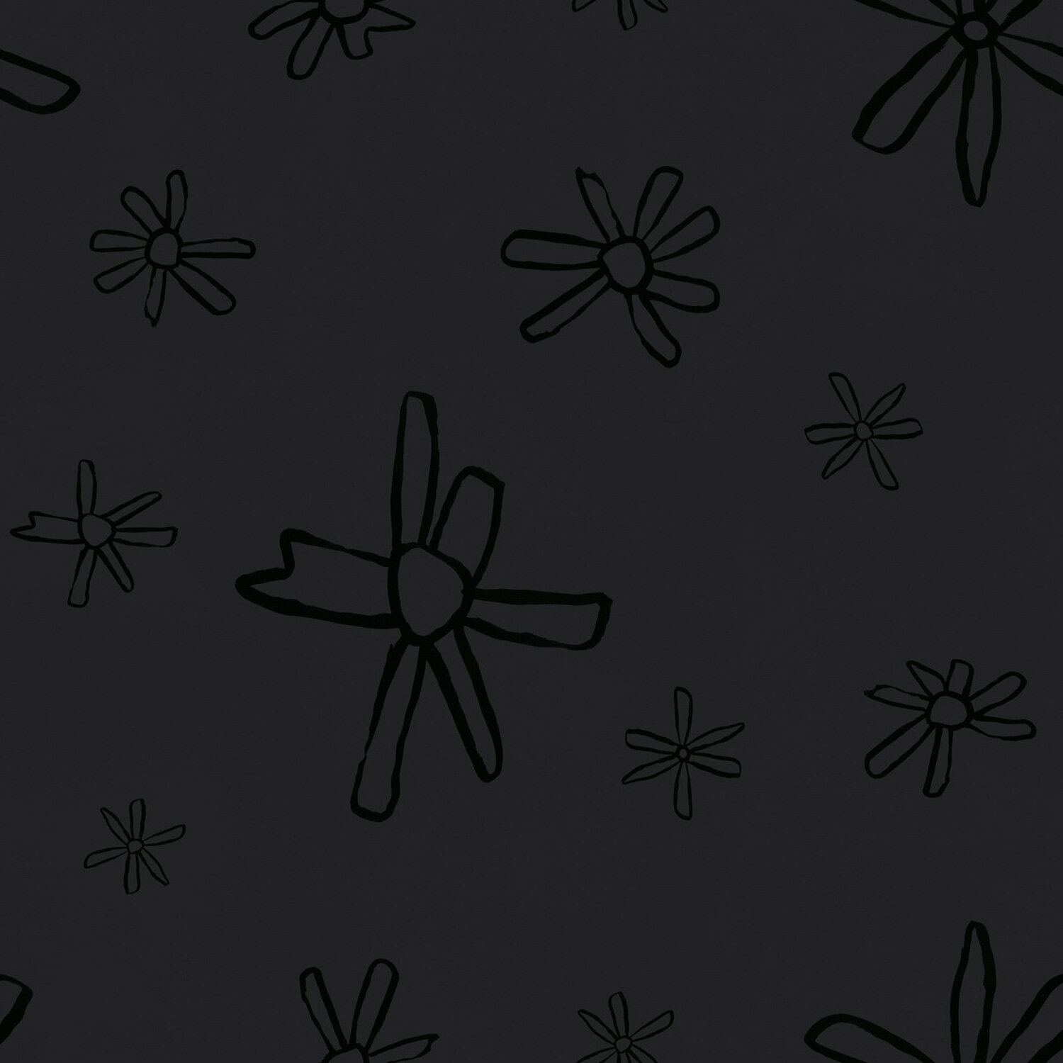 Daisies Black on Black