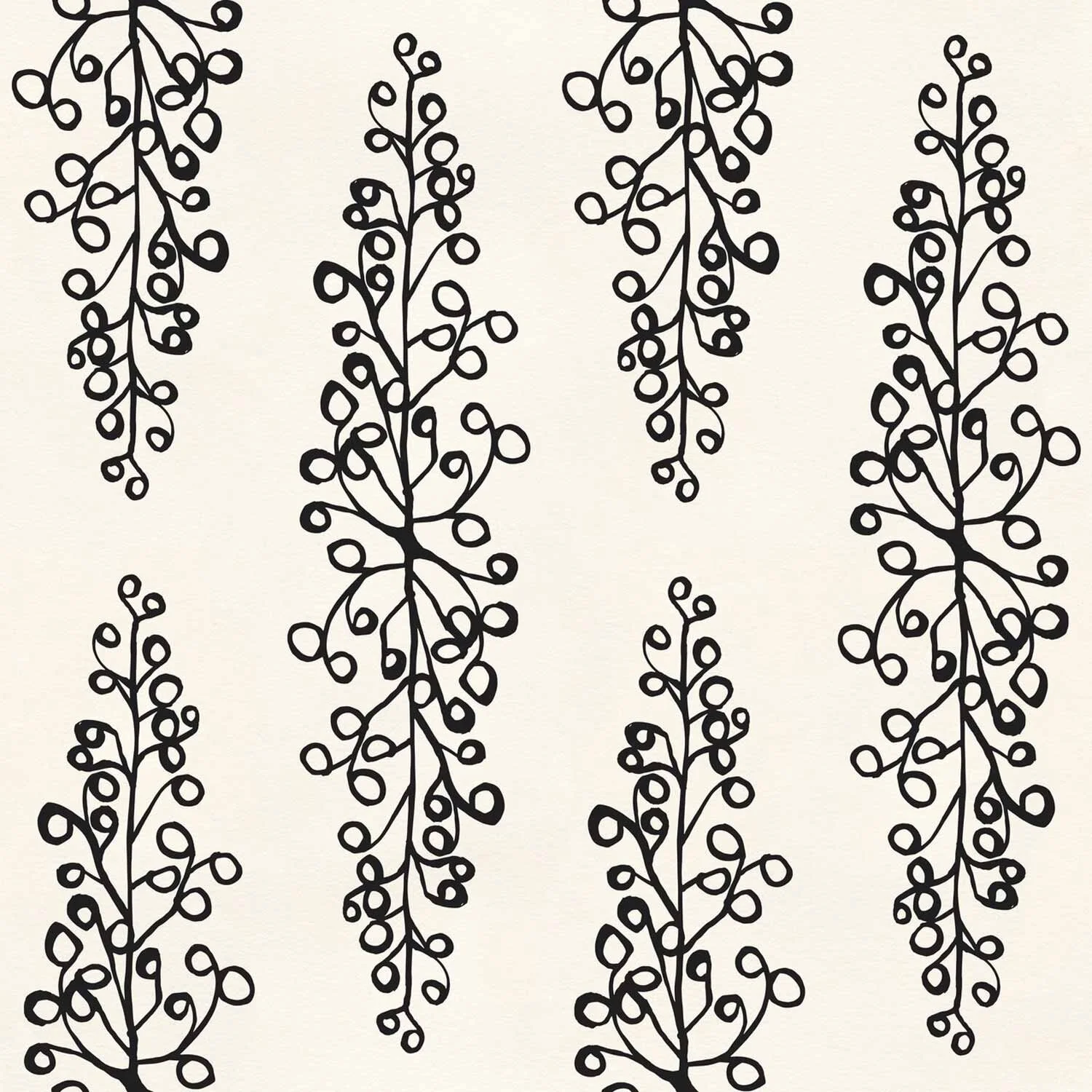 Grapevine Black on Cream