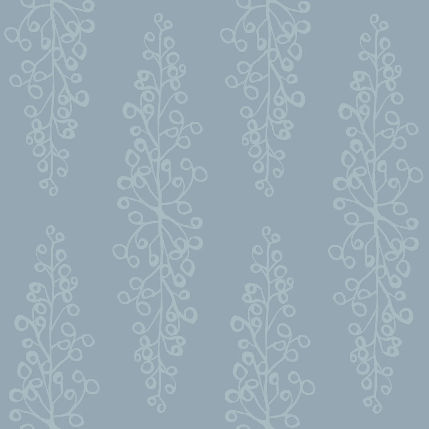 Grapevine White on Blue