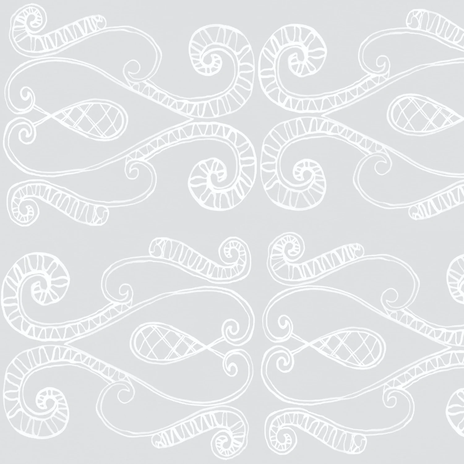 Ornamental Ferrum I White on Grey