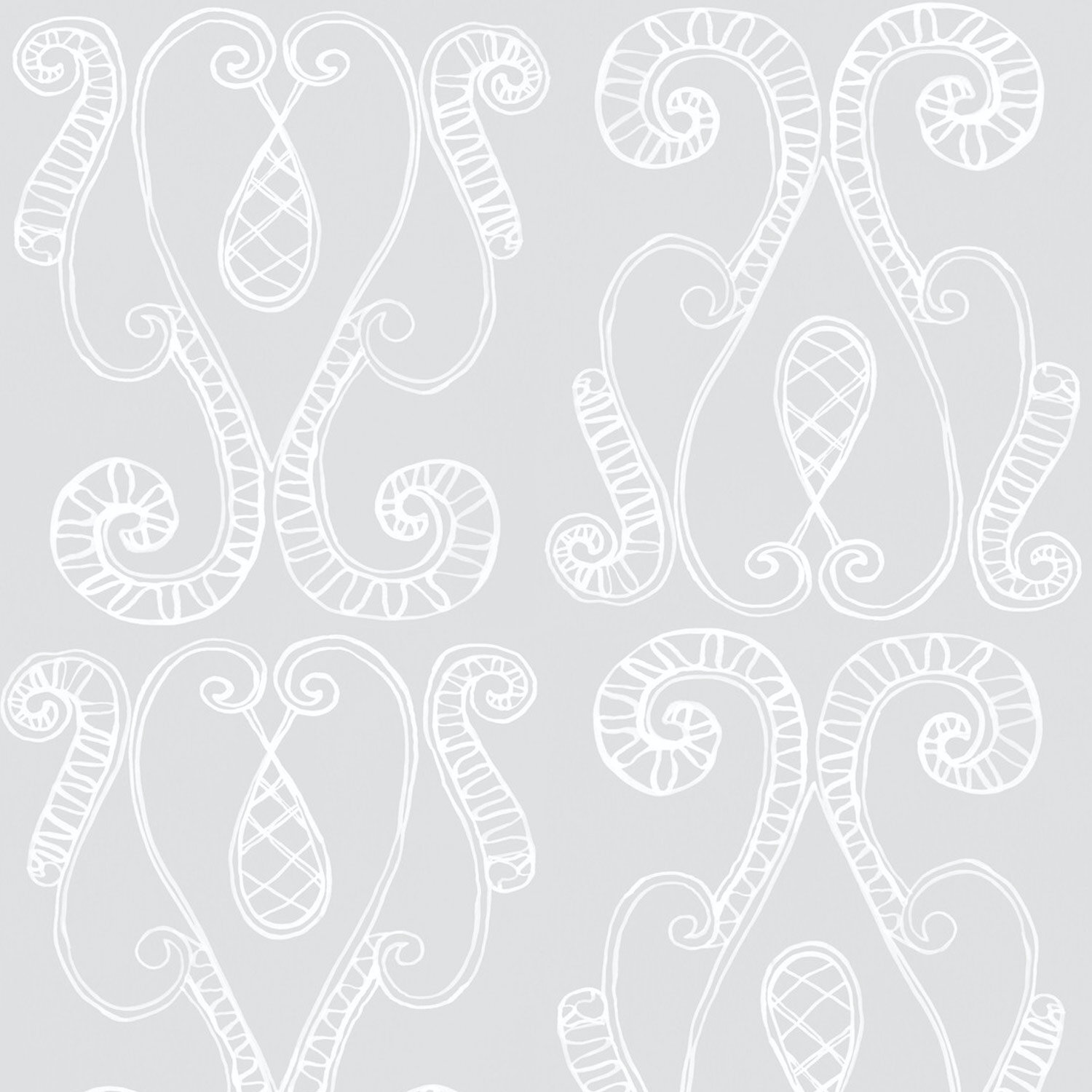 Ornamental Ferrum II White on Grey