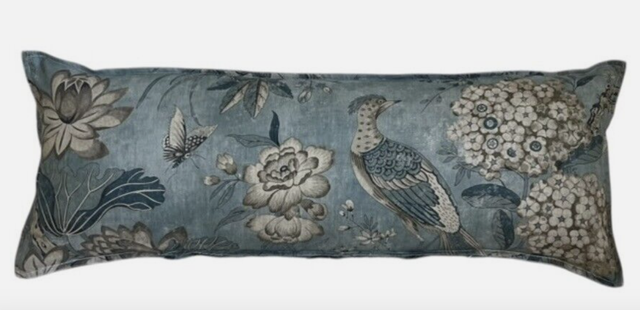 16 x 24 Thibaut Villeneuve navy pillow pheasant pillow