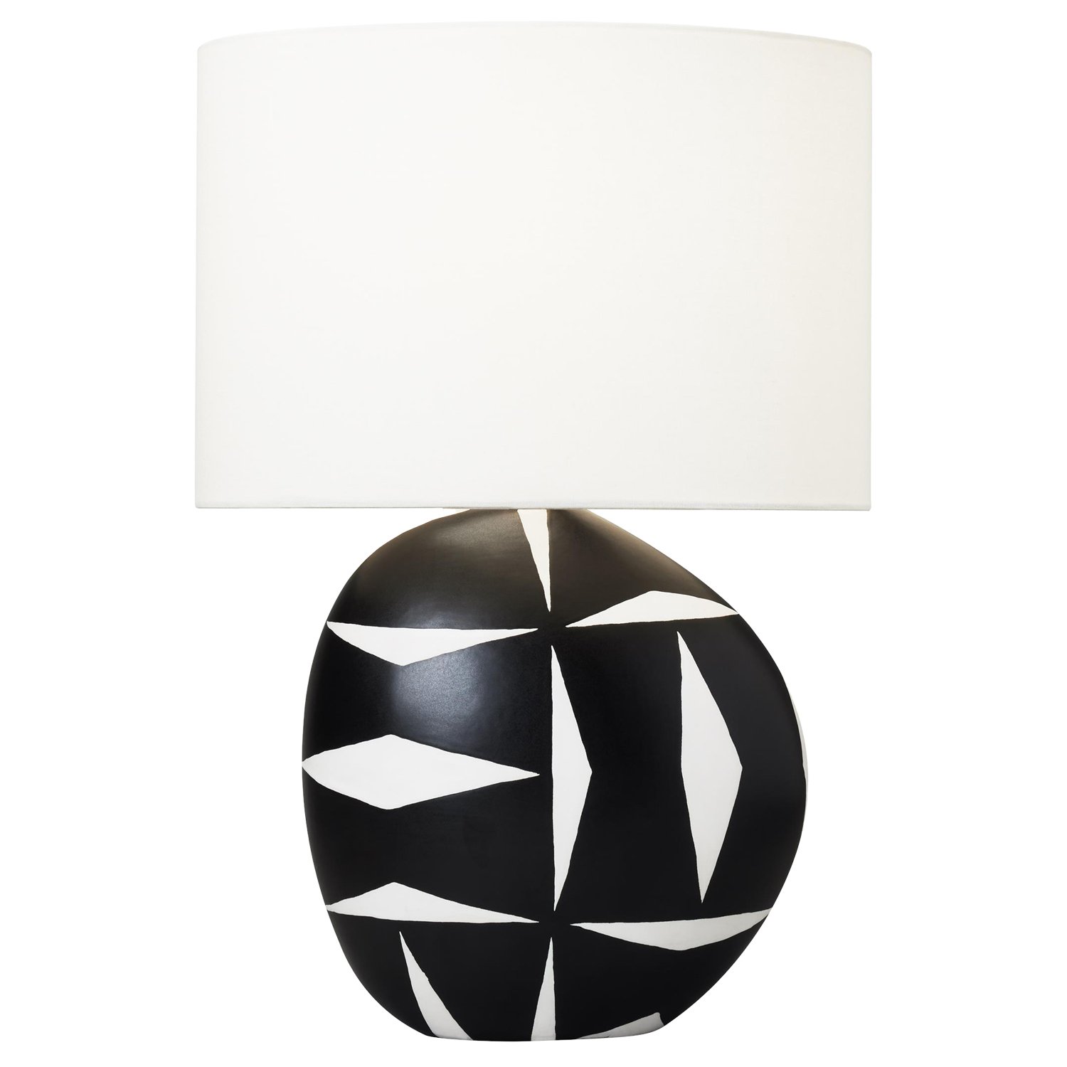 Franz Table Lamp - White Leather/Black Leather