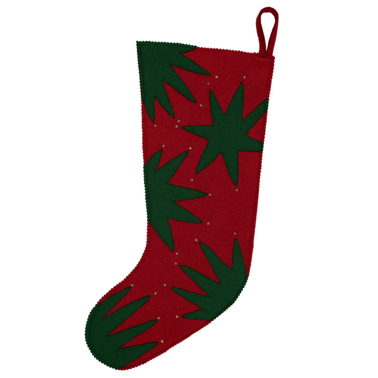 STAR STOCKING RED + GREEN