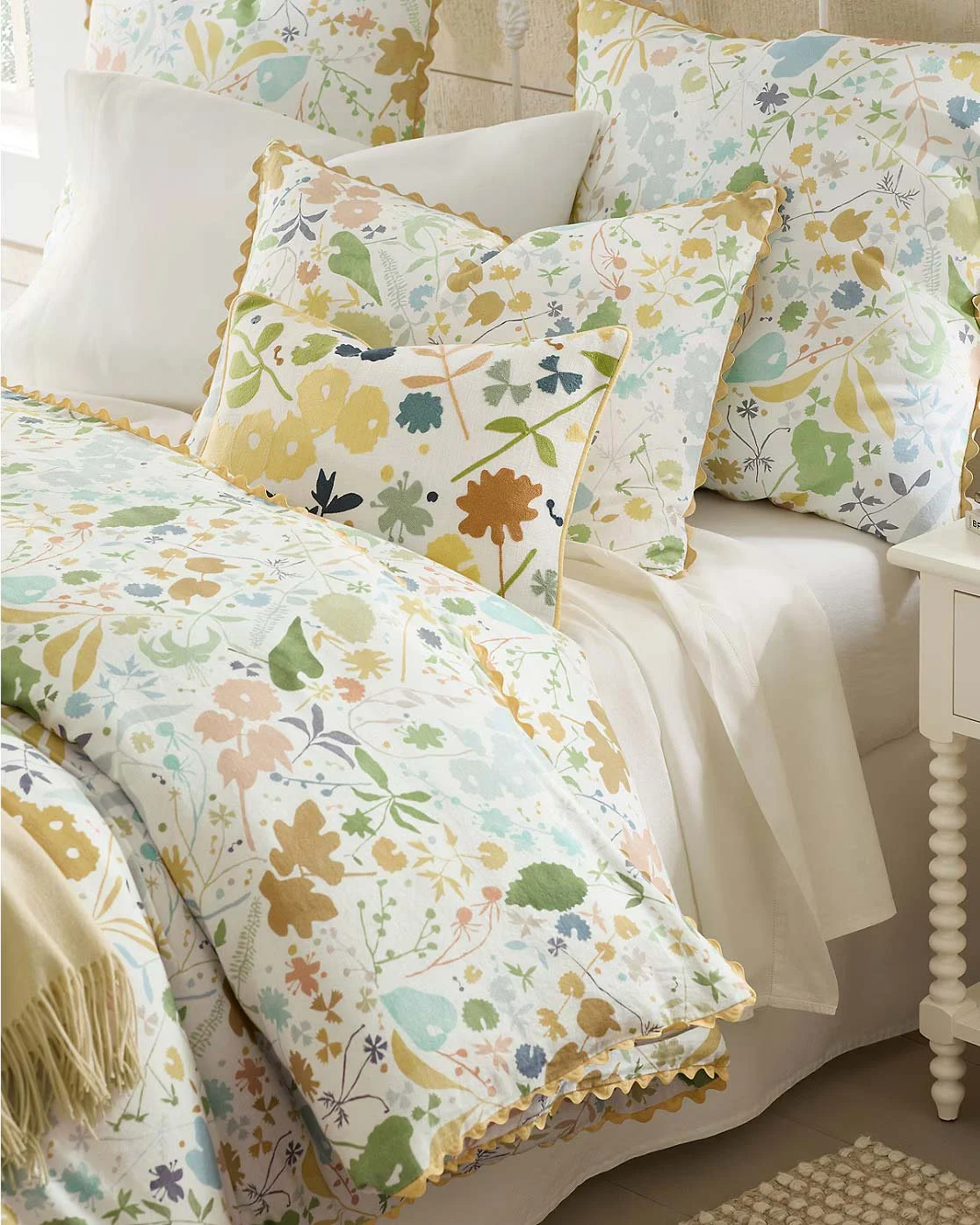 Hable Linen &amp; Organic-Cotton Duvet Cover-Savannah Multi Floral