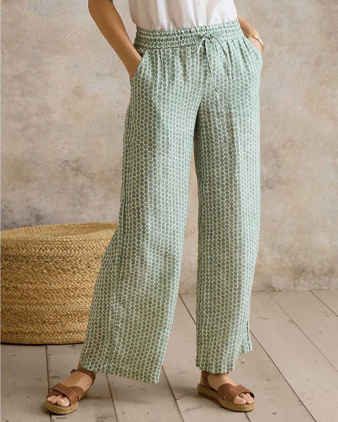 Hable Linen Wide-Leg Pants-Ivy Beads