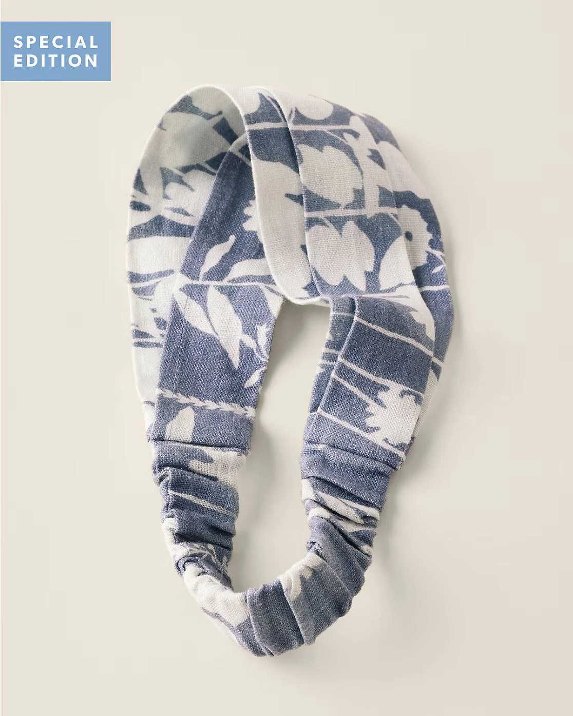 Hable Linen Headband-Blue Flora
