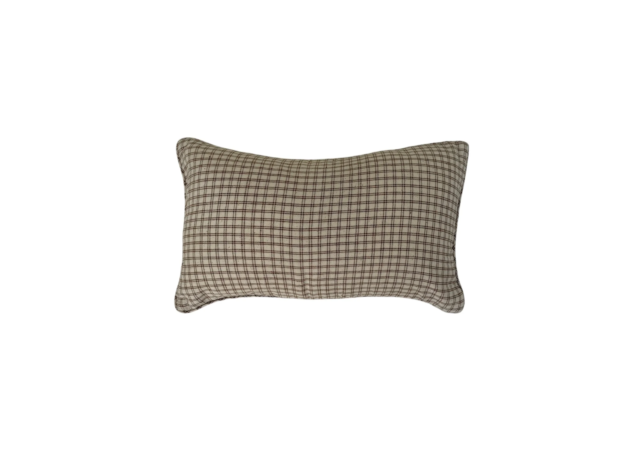 11 x 22 Chocolate Tattersol Pillow