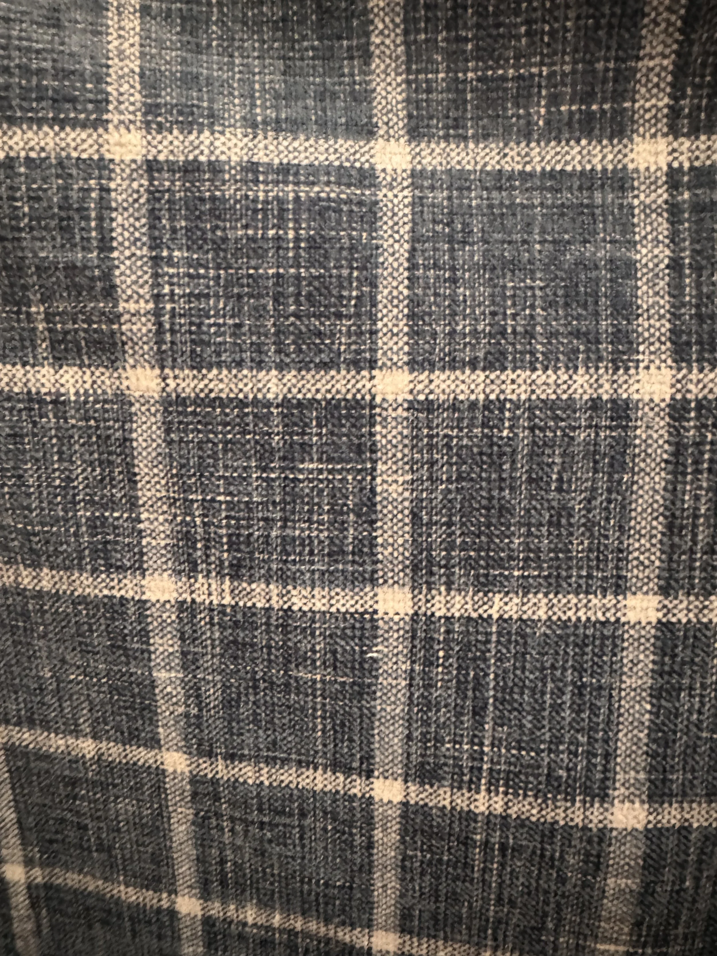 Navy and Cream Windowpane Linen