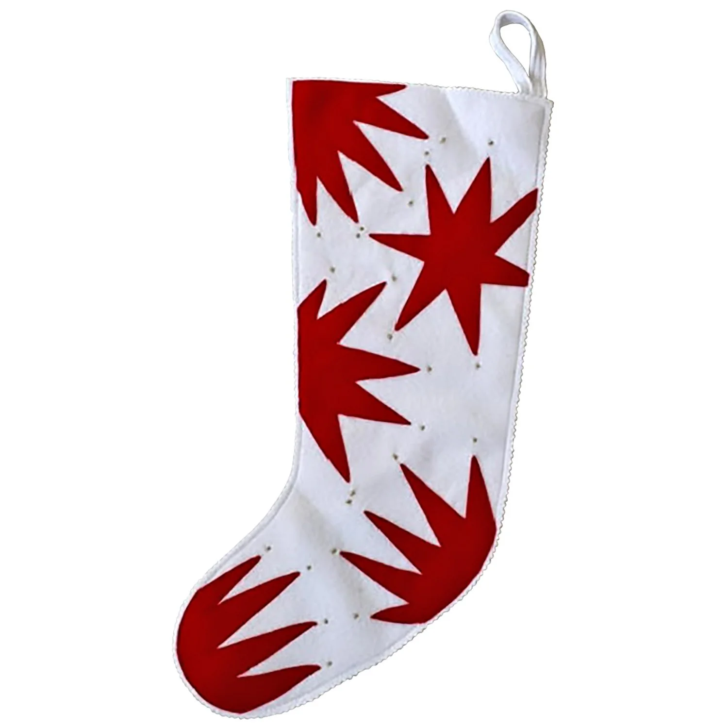 White and Red Stars Stocking