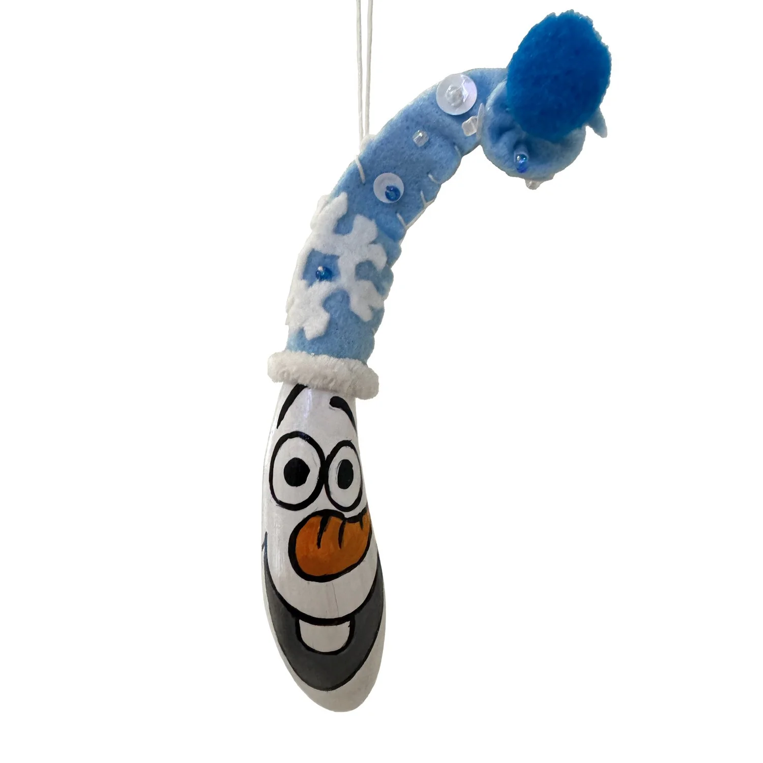 Handpainted Snowman Gourd Ornament