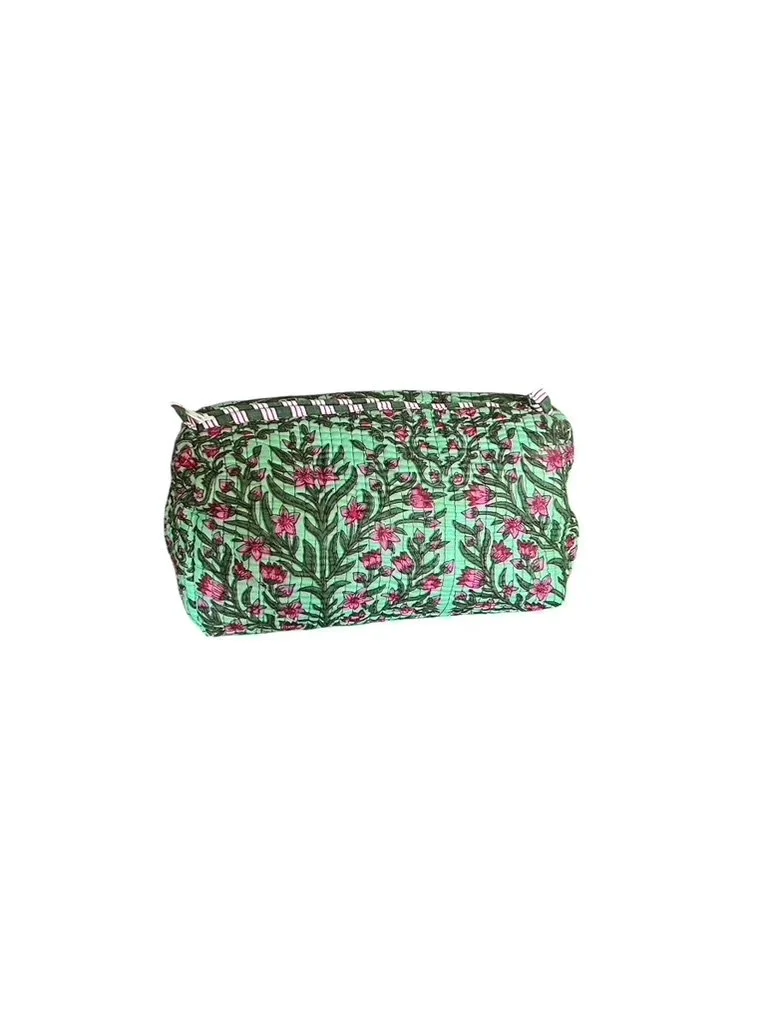 Pink and Green Tiny Floral Cosmetic (set of 3)
