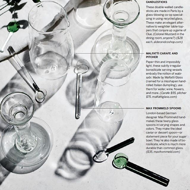 Thanks to @foodandwine for including my glass spoons in their current February issue. 
#glassspoons #maxfrommeld