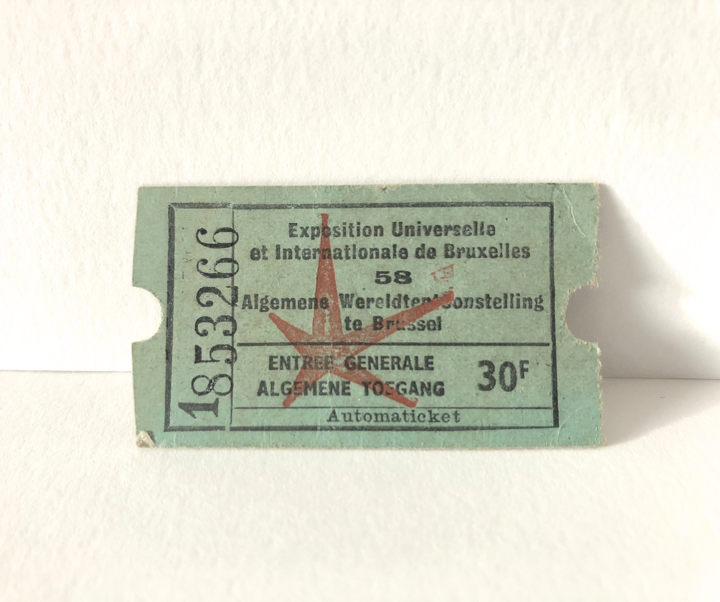 Expo 58 Entrance Ticket