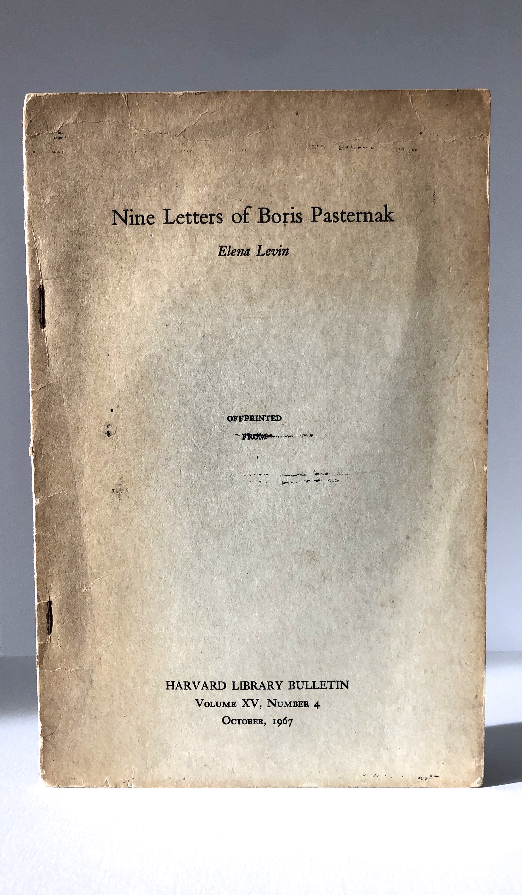 Nine Letters of Boris Pasternak