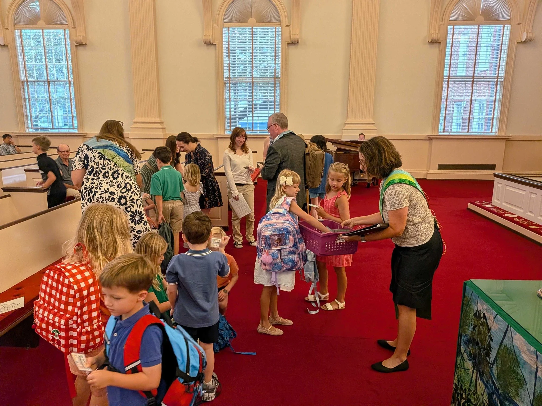 Back to School Sunday yesterday was a little chaotic and so good! The backpack blessing was so sweet in both services, the bagel hang under the tent was a great chance for parents to connect, and youth sunday school was filled with great conversation
