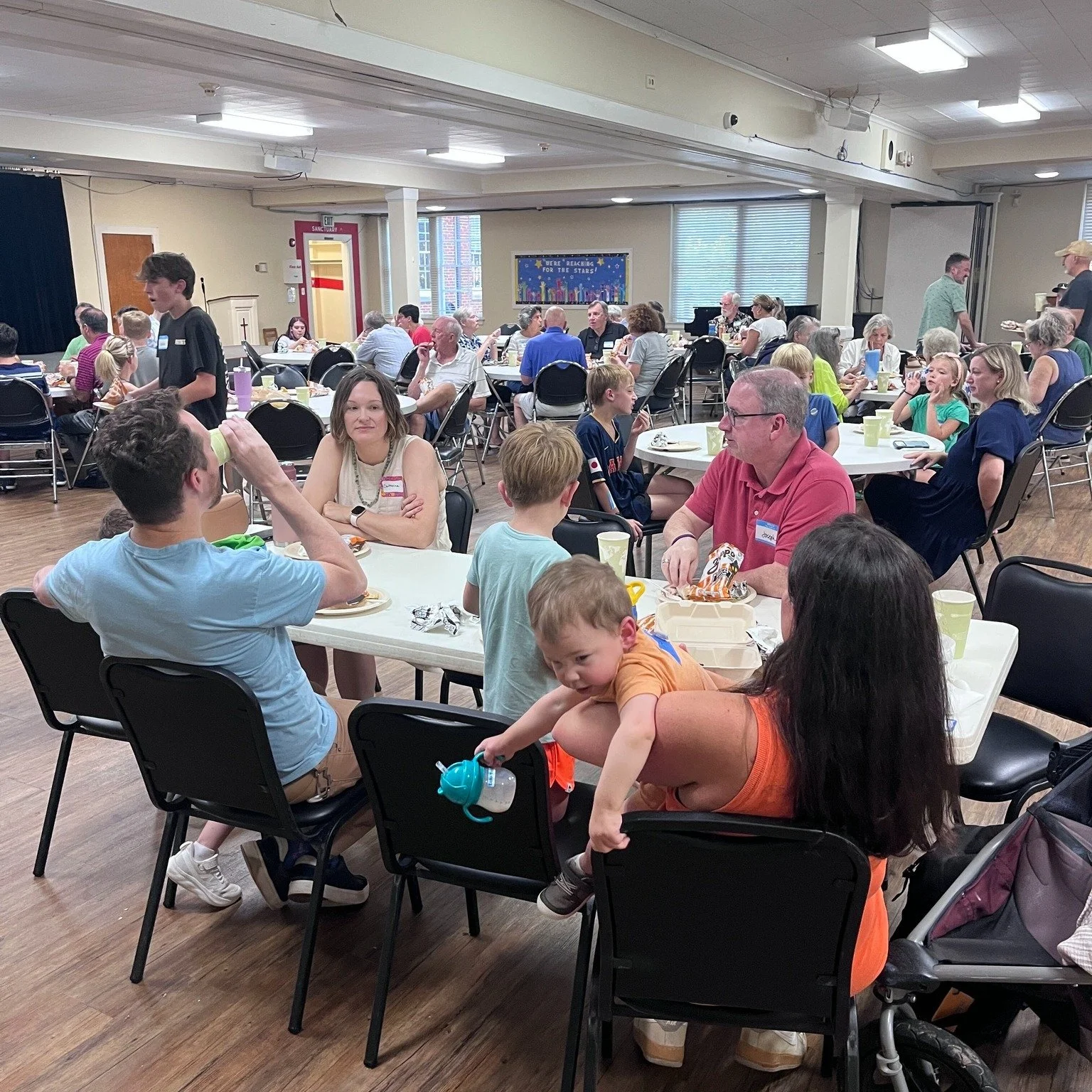 First Church Dinner of the season! Grindhouse burgers are always a hit with this crowd, and we are looking forward to a ~taste of the Mediterranean~ next church dinner, September 9!