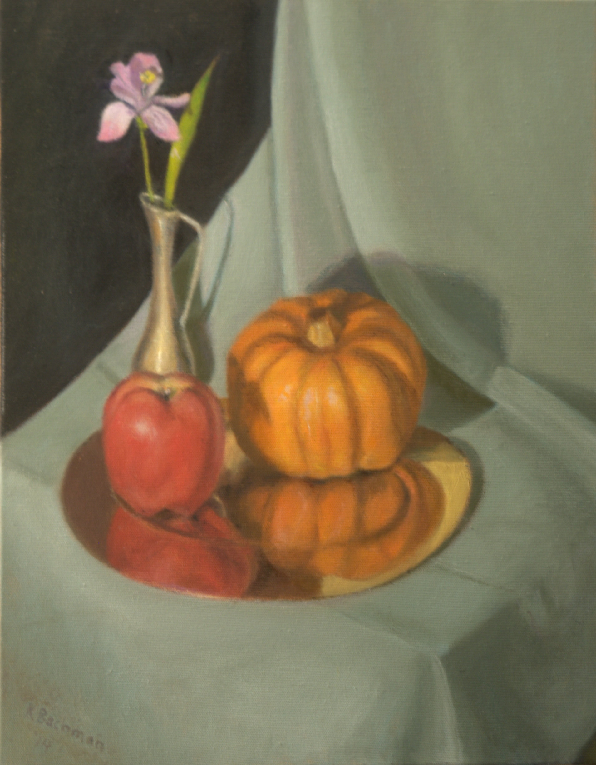 Apple, Pumpkin and Flower