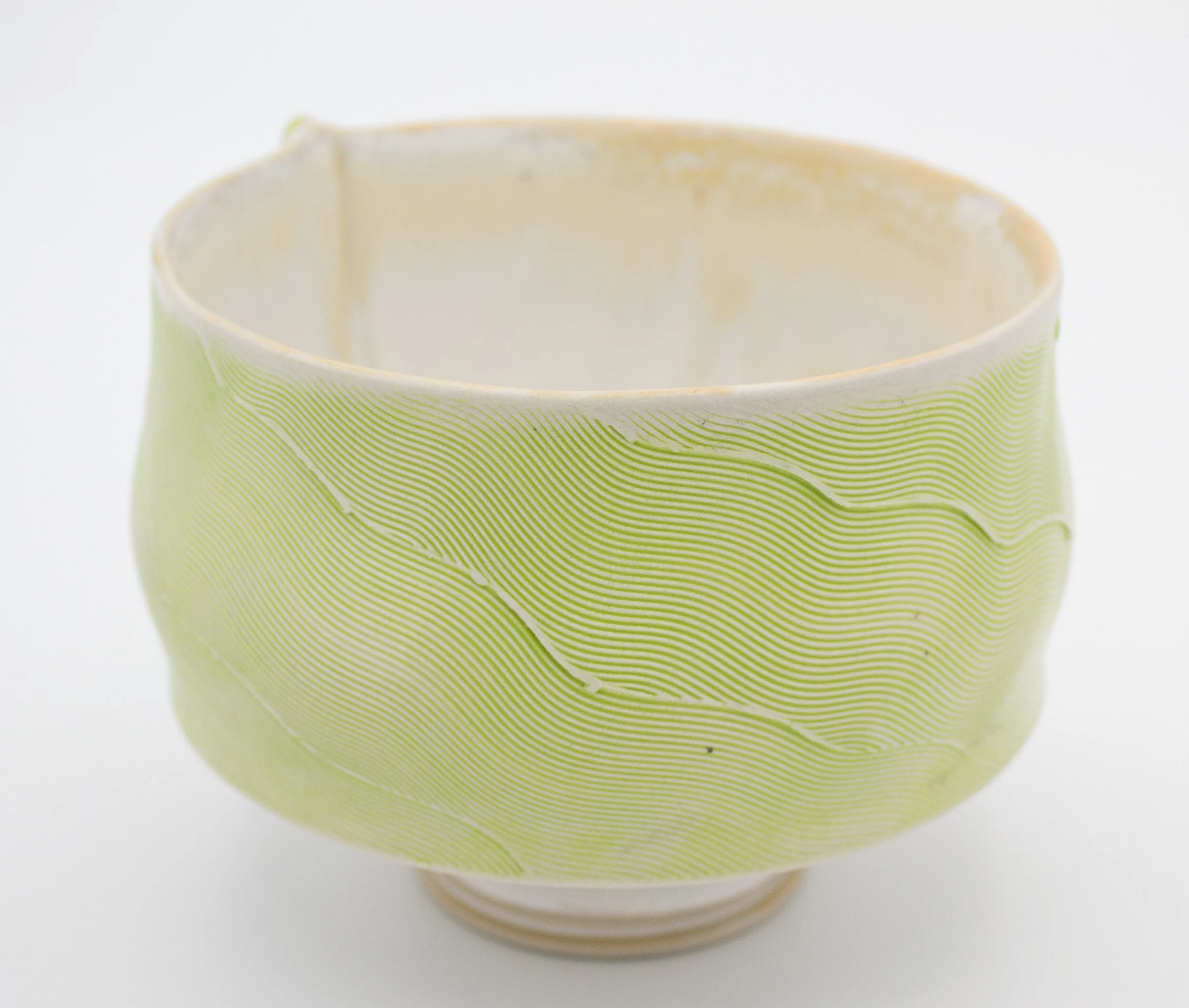 Combed Chartreuse Bowl