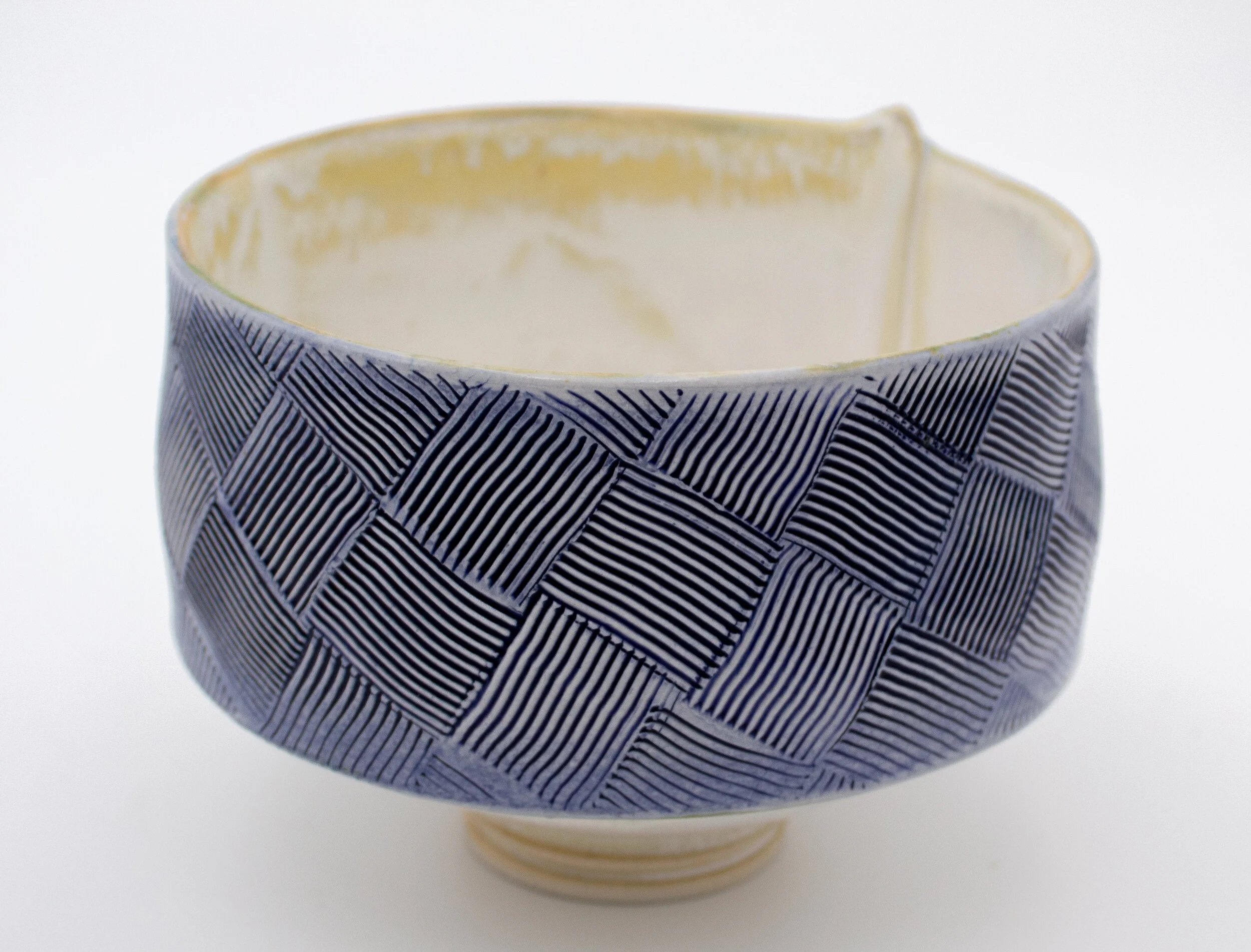 Combed Cobalt Bowl