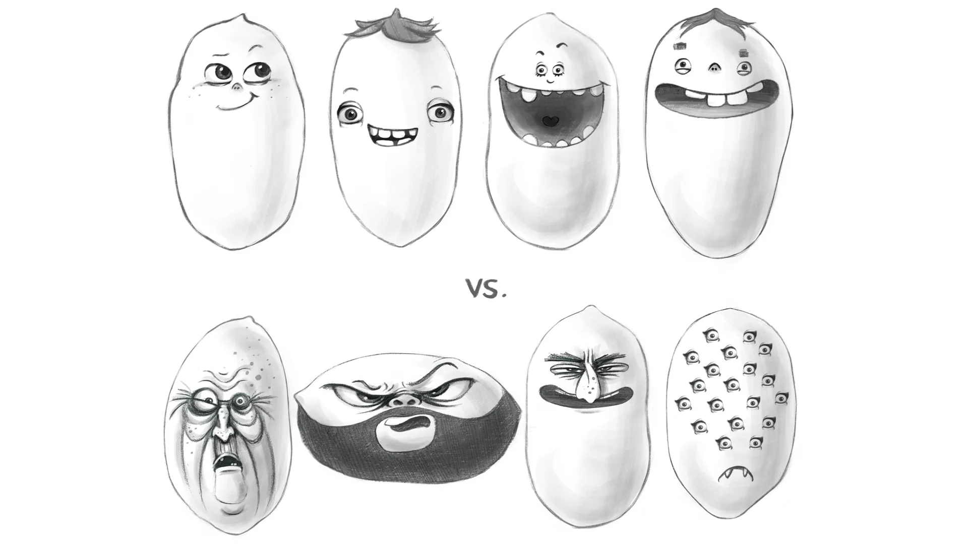 Sketches of Good Peanuts vs. Bad Peanuts
