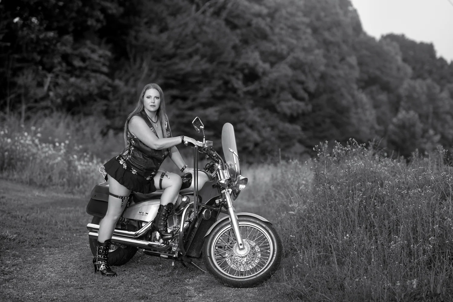 Motorcycle boudoir in Clarksville Tennessee with D. Phillips Photography