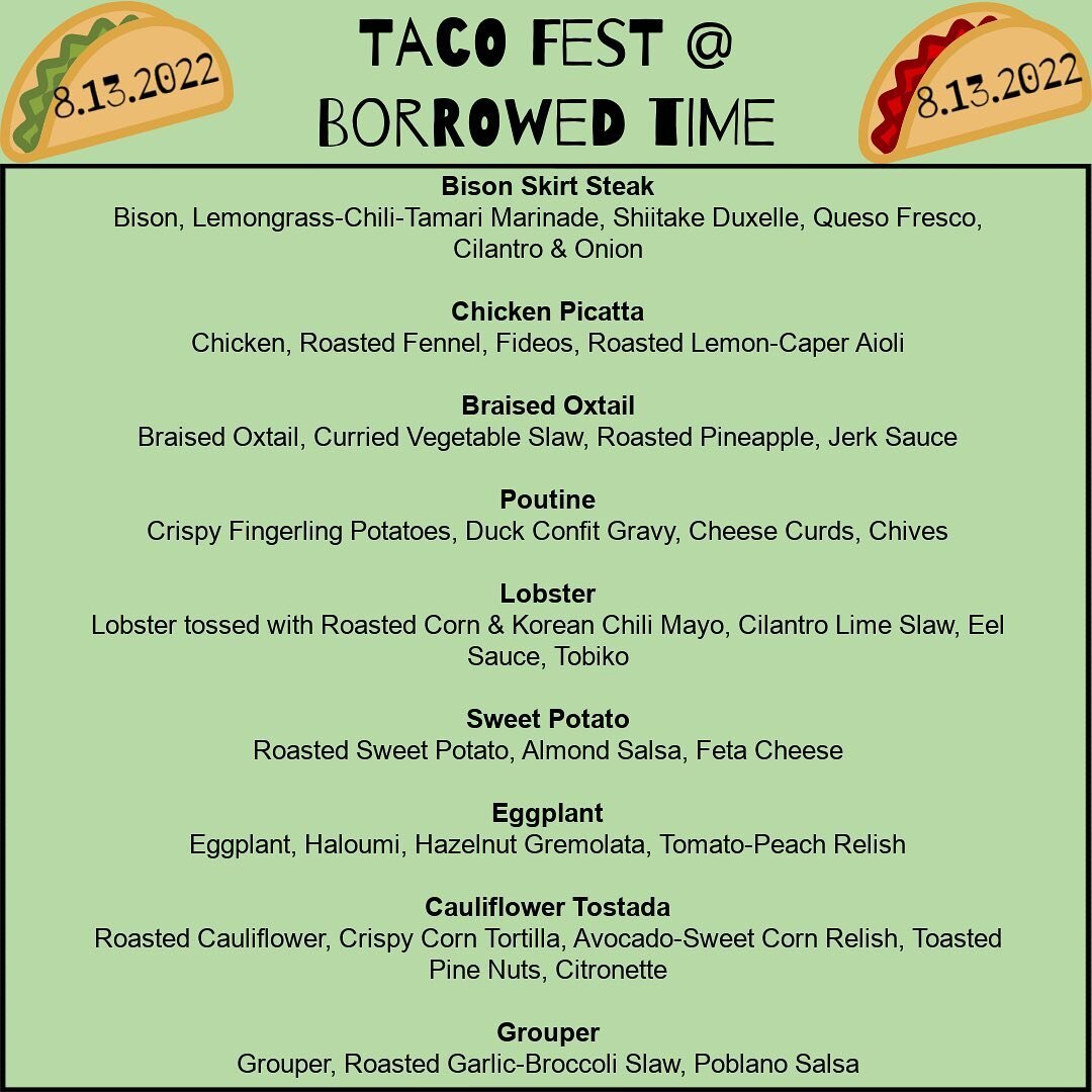 Sneak peek at tomorrow&rsquo;s tacos, make your reservations and come celebrate! We open at 12pm and have plenty of lunch time availability 🌮 🌮