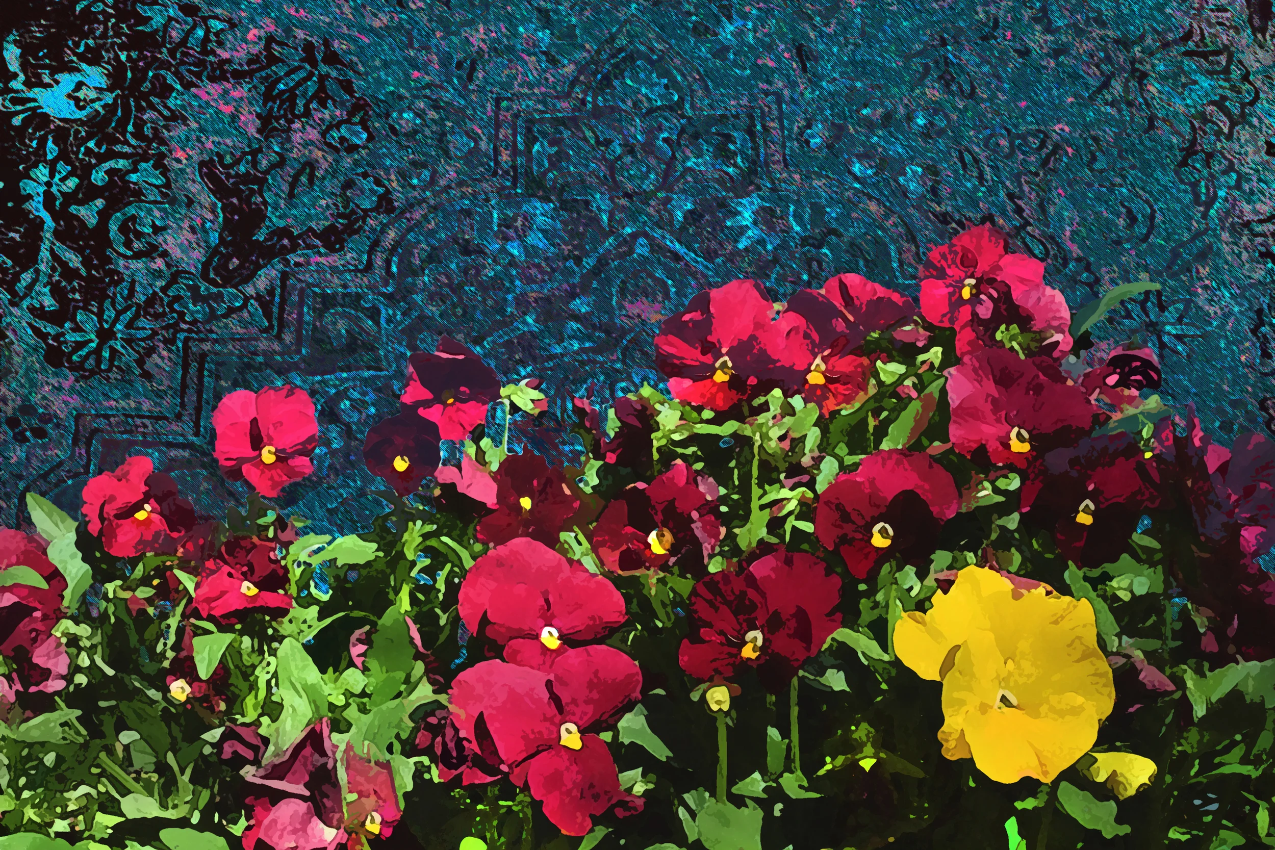 Moonlit Pansies