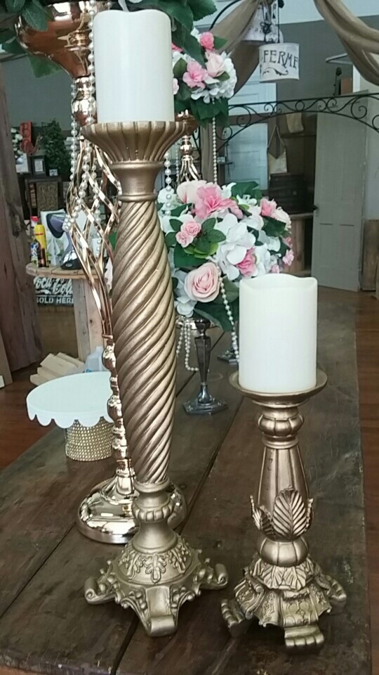 Candle Stands : Gold (set of 2)