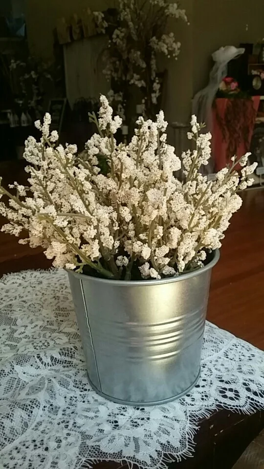 Baby's Breath Tin Bucket