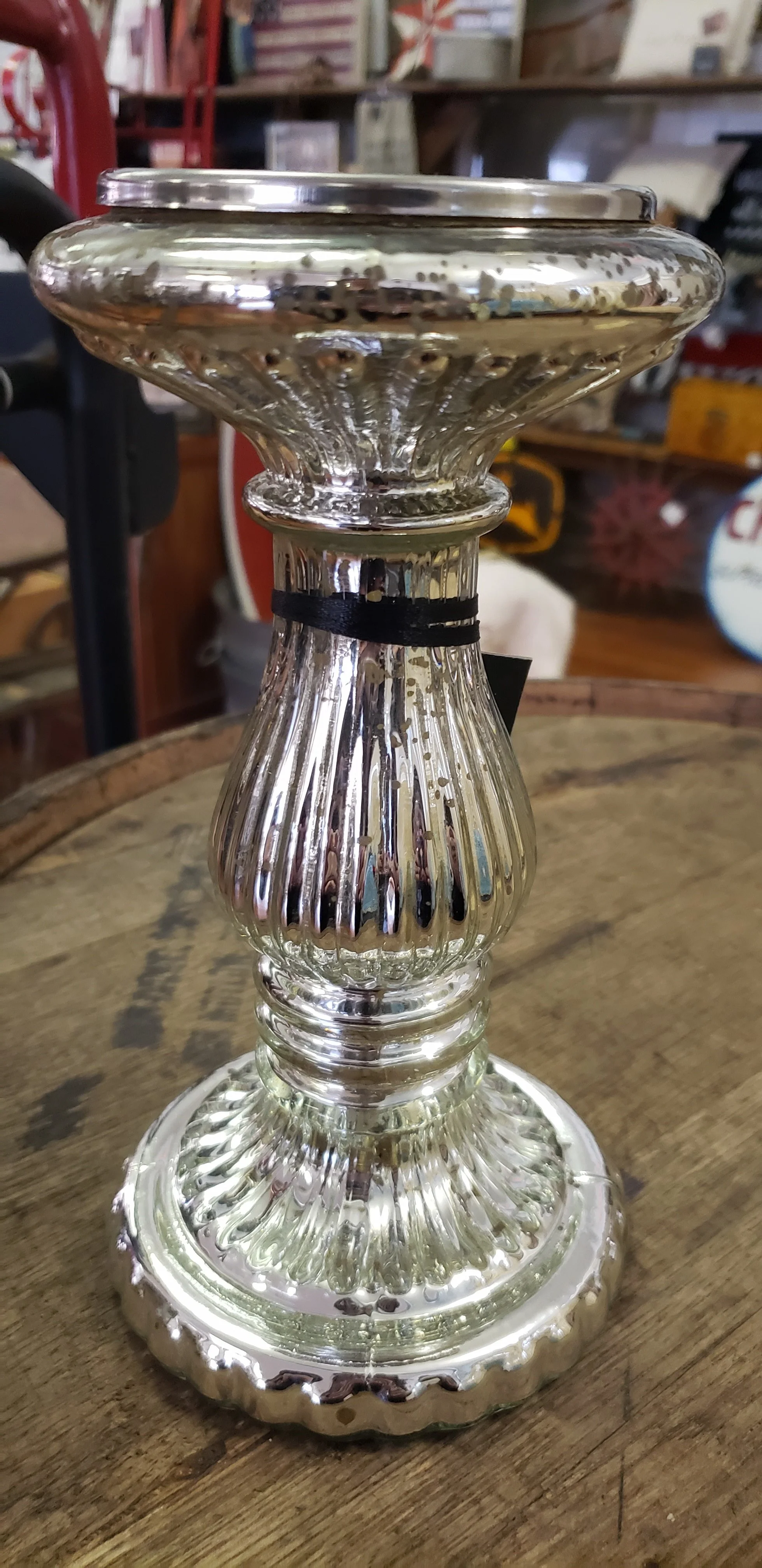 Candlestick: Speckled Silver (Set of 3)