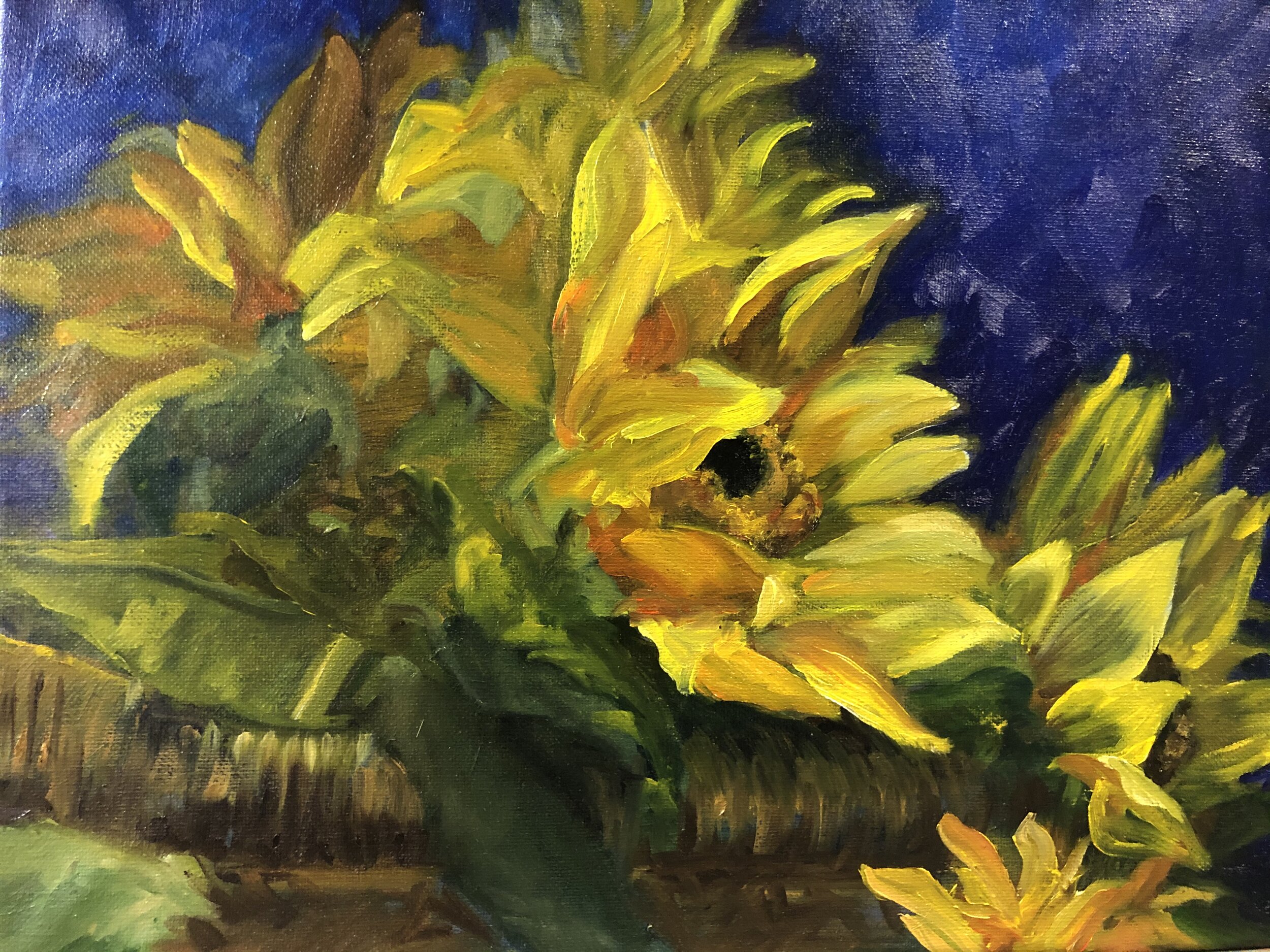 A Basket of Sunflowers