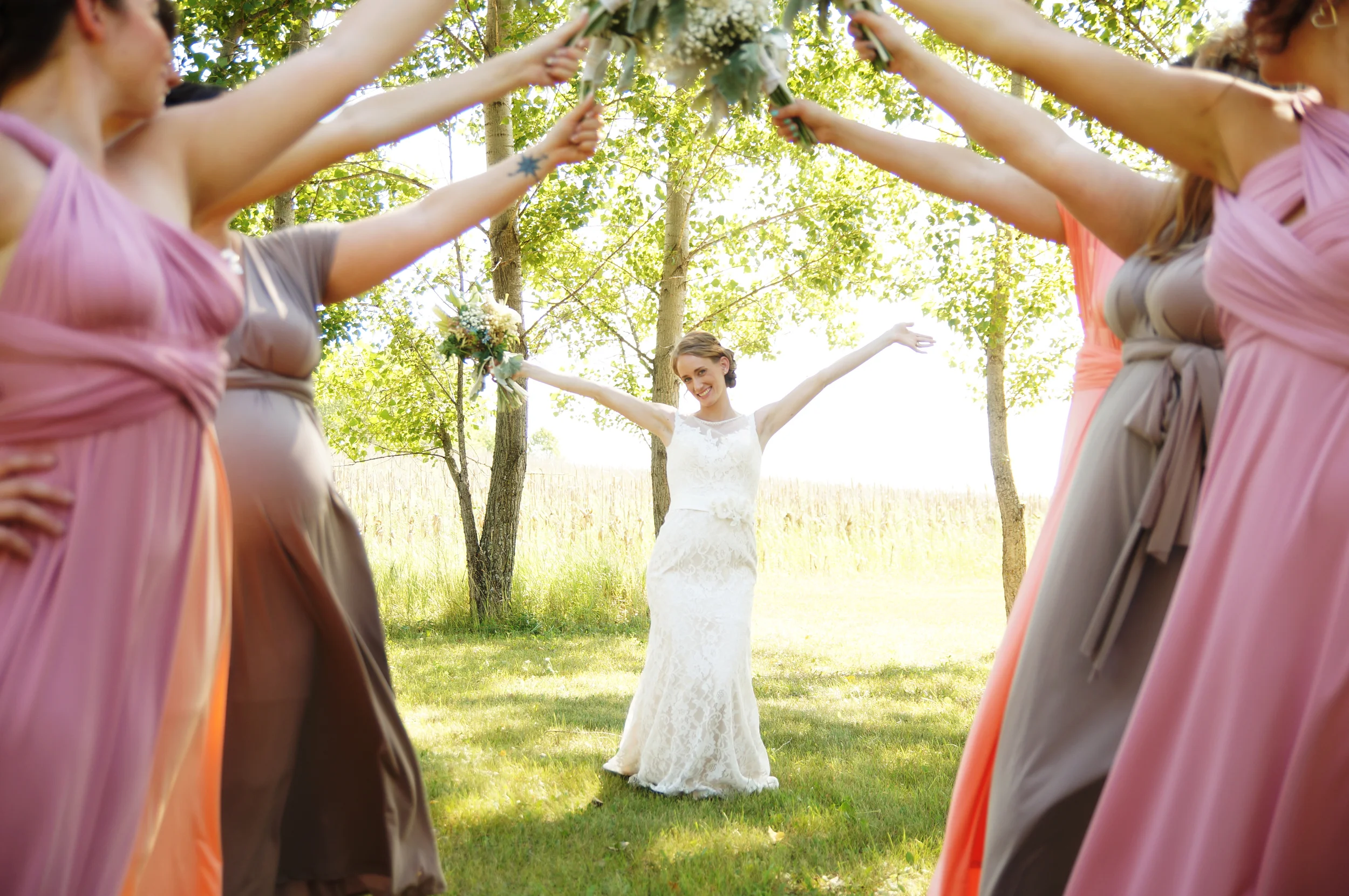 Bridesmaid tunnel for the Bride Kingsley Michigan
