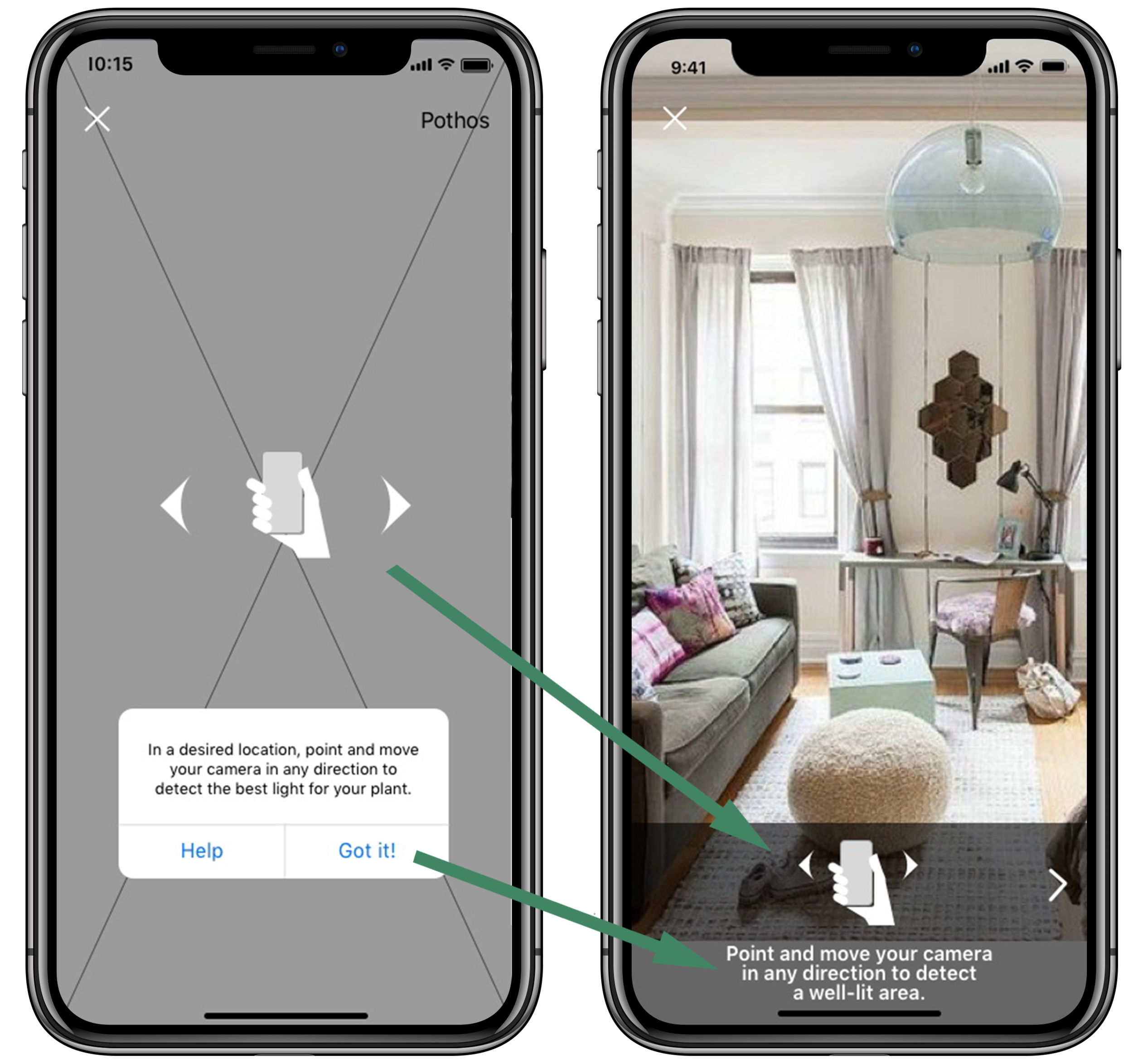  3) Copy for AR instructions was too long and the visual appeal was dull, so users didn’t take time to read them in testing. We edited the copy and redesigned the interface. 