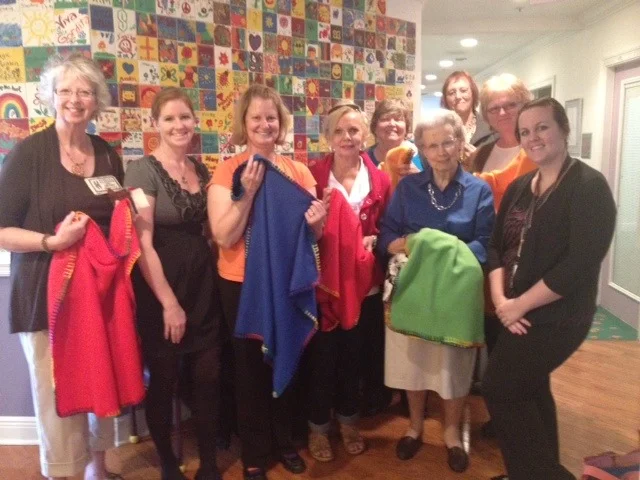 Thank you to Embroiderers' Guild Sand Dunes Chapter for 42 buddy blankets!