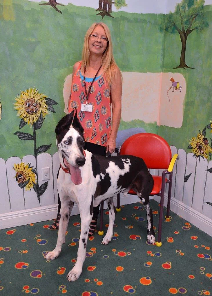 Angie Nousiainen and her Great Dane, Dozier.