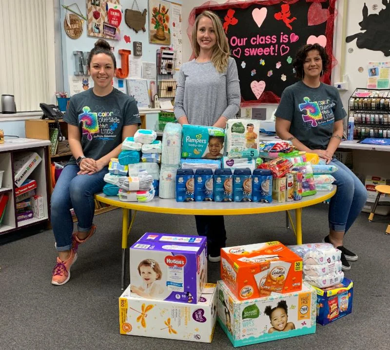 Thank you to Southside Primary School for their generous donation! They brought in 86 individual snacks, 50 packs of wipes, 318 diapers, 92 pairs of underwear, 20 pairs of socks, and 5 packs of baby cereal.