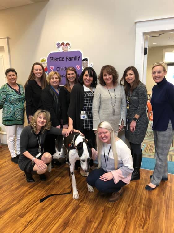In January we celebrated Dozer the Therapy Dog and his retirement! He and his mom Angie have given so much of their time to bring smiles and hope to the children we see at the Pierce Family CAC in DeFuniak! We are forever thankful for them and will miss them greatly!