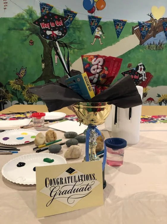 The Destin Charity Wine Auction Foundation 's trophy for most funds raised at our 2019 Patron Dinner hosted by Candis and Jack Wilson was given to a child for their graduation from our Mental Health Program last month! A note from their therapist: "I wanted to let you know that the trophy found a great home today.... Today I greeted a child in the lobby knowing it may be the last time I ever see them. It's always a bittersweet feeling, but feelings of pride and joy take over, knowing they stuck it out and worked so hard for almost a year to get to this point. Before celebrating with a paint party, this child was presented with this trophy and a certificate of completion for being so brave and strong through this difficult process and to show them how amazing it is that they crossed the finish line! So please help me wish them a Happy Graduation!"