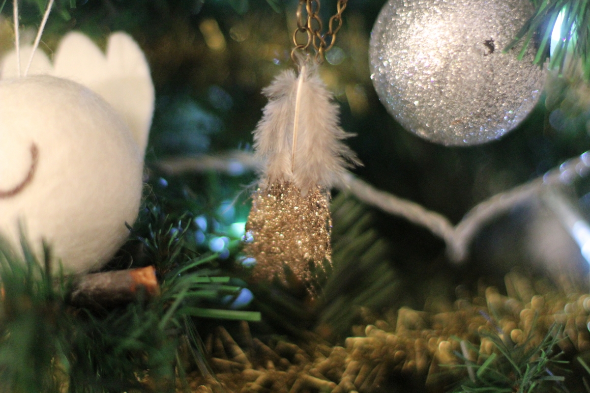 Glitter Feather Ornaments -Lovee these feather ornaments.
