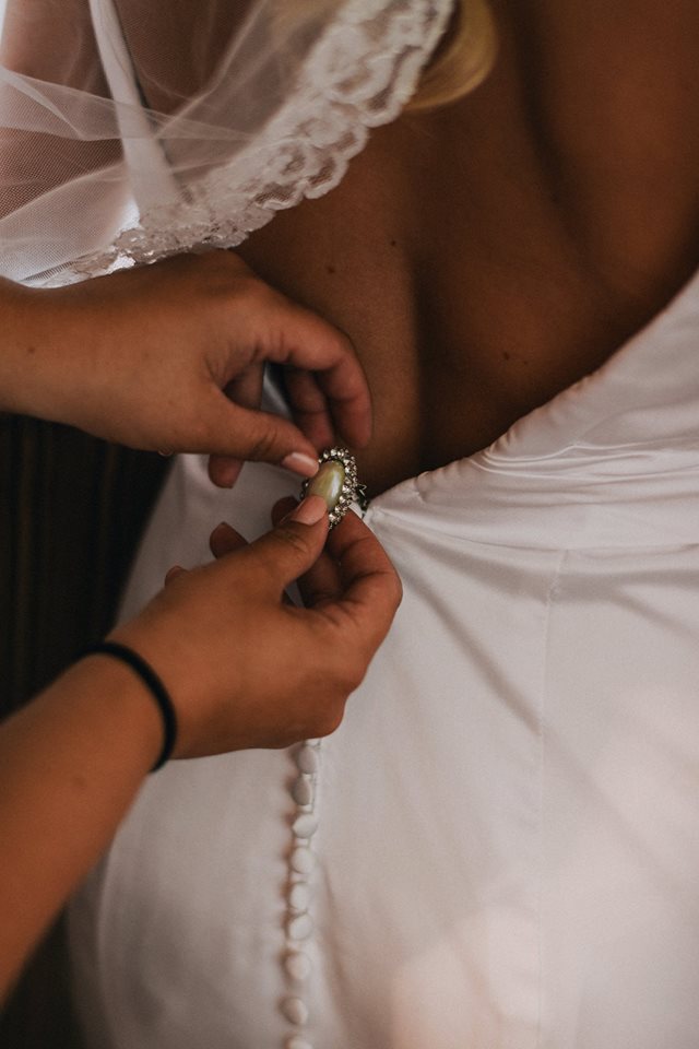 My 3 best friends and I decided to each wear the same pin on our wedding day. I was the first to get hitched but I'm passing it on to my friend in 3 weeks! (sisterhood of the traveling pants really inspired us)