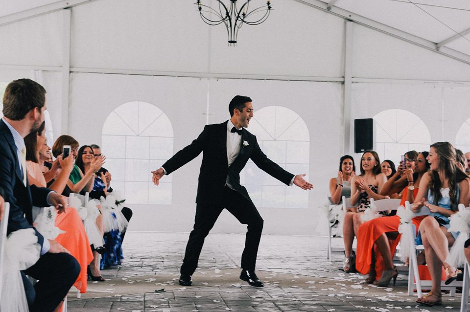 High 5's all around for the groom