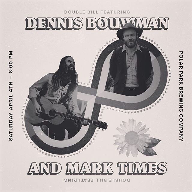 Spring is sprangin&rsquo; and @dennis.bouwman.music and I are celebrating with a couple frosty ones at @polarparkbrewco on April 4th! We are sharing a wicked band and swapping songs and shenanigans back and forth. Very excited!