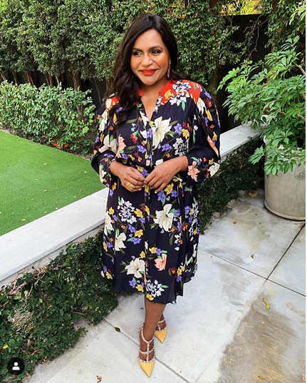 MINDY KALING wearing Leila Dress
