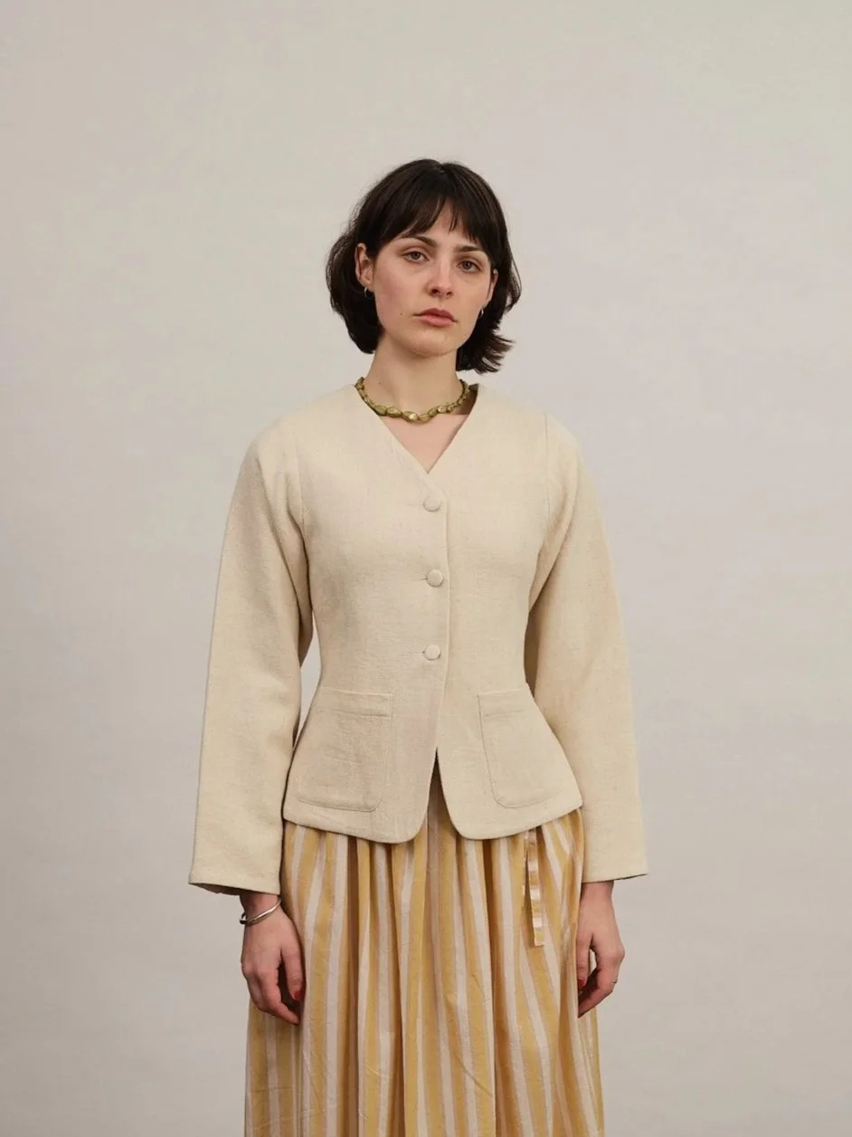 Rowen Jacket | Ecru Herringbone