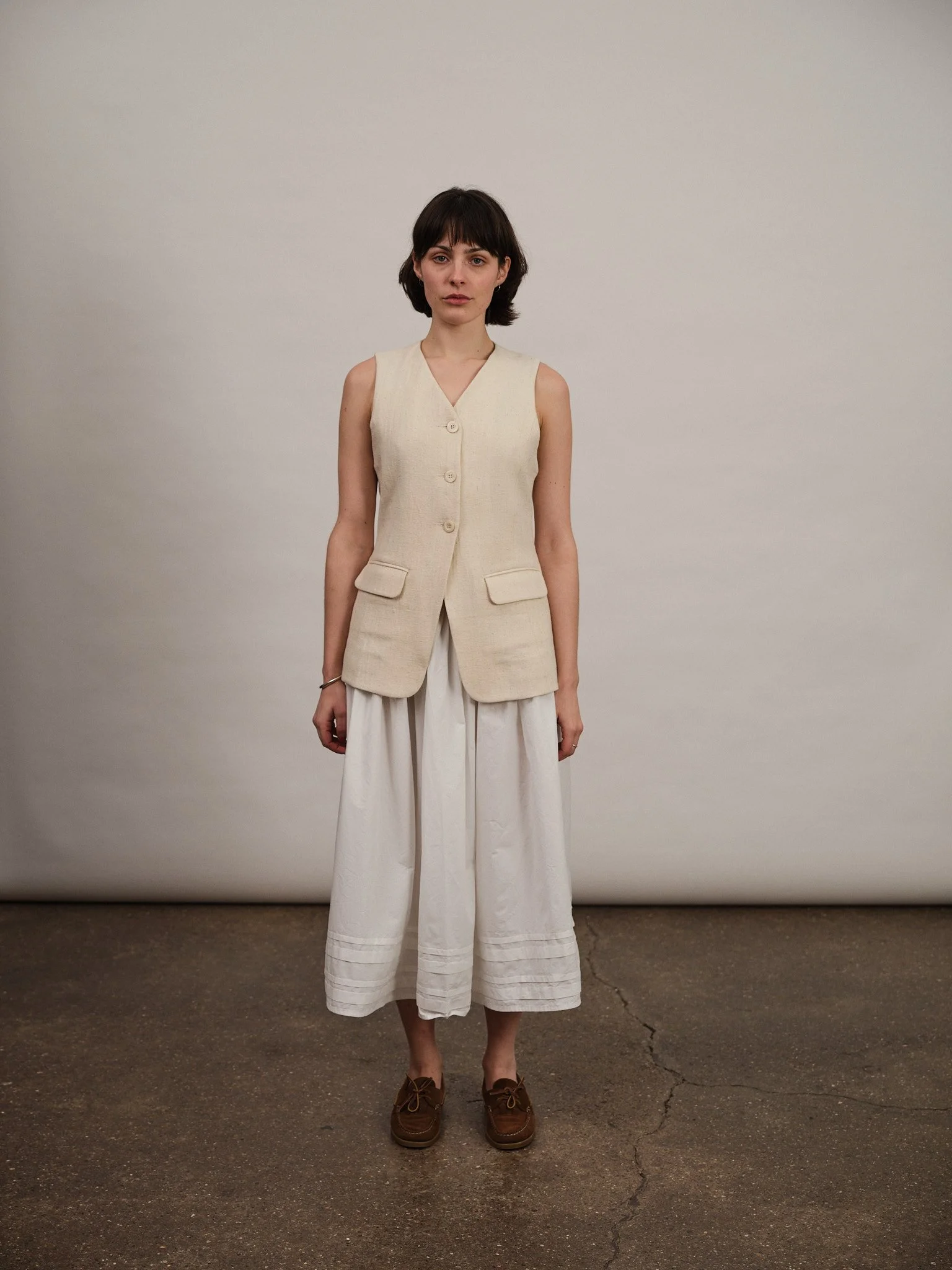 Lenny Waistcoat Top | Herringbone