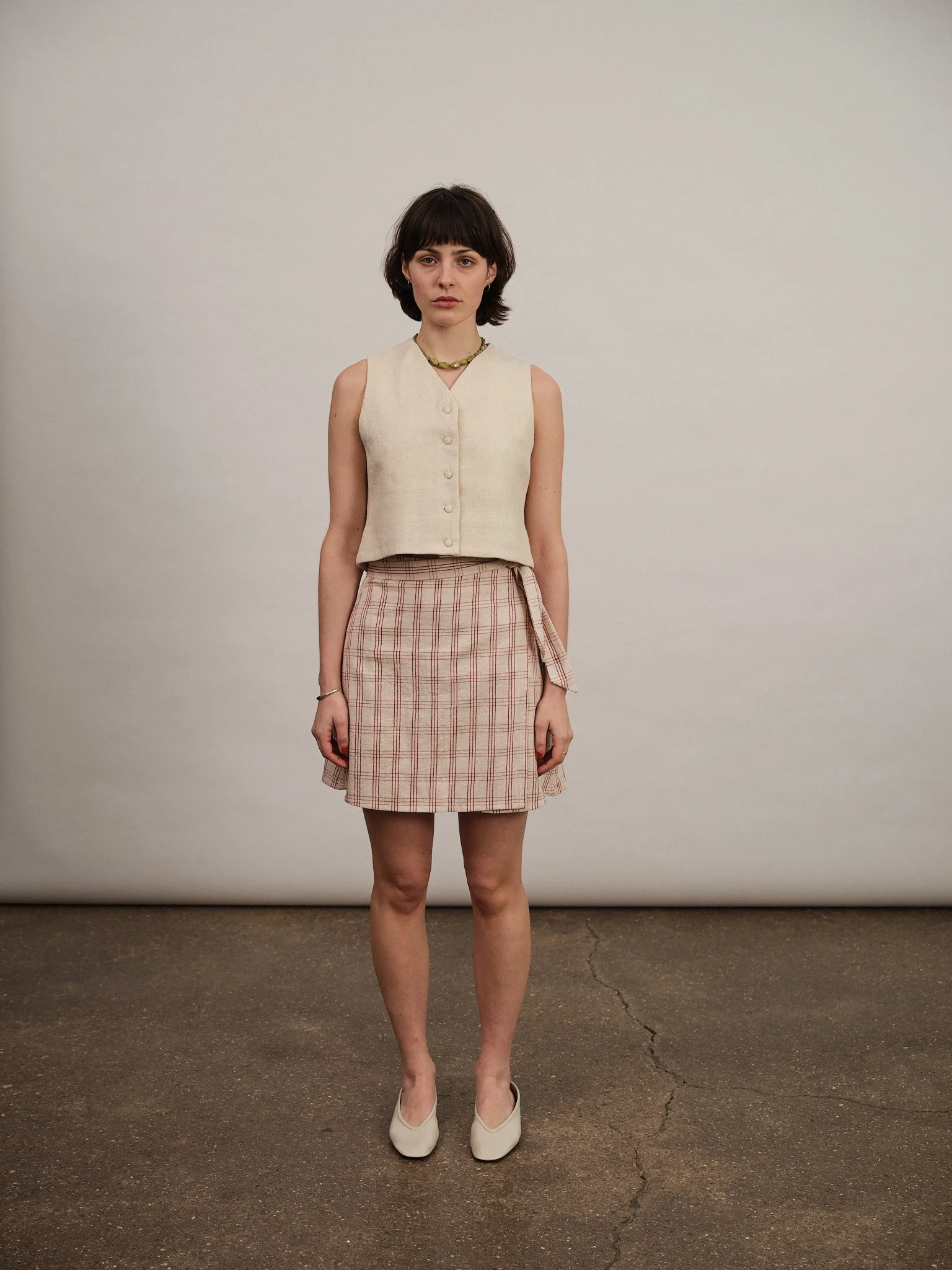 Ellis Top | Ecru Herringbone